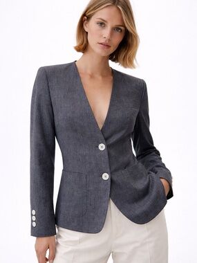 MaxMara for Holts Linen Grey Blazer